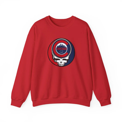 Grateful Dead - Chicago Cubs Stealie Grateful Dead Crewneck Sweatshirt - MLB - StealieShop